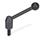 GN 212.3 Adjustable Tension Levers, Steel, with External Thread Type: E - Angled lever