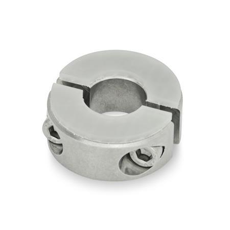 GN 7072.3 Split Shaft Collars, Stainless Steel , with Damping Washer 