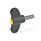 GN 633.1 Vis papillon, plastique, goujon fileté inox Couleur du capuchon: DGB - jaune, RAL 1021, finition mat