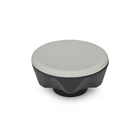 GN 636 Star Knobs, Plastic Type: E - With threaded blind bore<br />Color: DGR - Gray, RAL 7035, matte finish