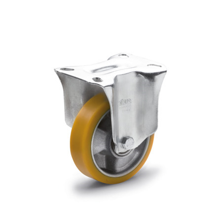Ruote con supporto per medie portate GN 22885: Rivestimento in poliuretano, corpo ruota in alluminio, versione leggera