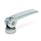GN 927.3 Clamping Levers with Eccentrical Cam with Internal Thread, Lever Steel Type: A - Plastic contact plate with setting nut