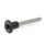 GN 113.20 Perni autobloccanti a sfere, acciaio INOX, impugnatura in alluminio Materiale: A - Acciaio INOX AISI 303
Tipo: P - Con impugnatura a fungo
