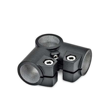GN 196 Angle Connector Clamps, Aluminum Finish: SW - Black, RAL 9005, textured finish