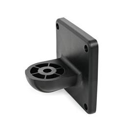 GN 272.9 Swivel Clamp Connector Bases, Plastic Type: OZ - Without centring step (smooth)<br />Color: SW - Black, RAL 9005, matte finish<br />x<sub>1</sub>: 75