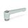 GN 302.1 Flache verstellbare Klemmhebel, Zink-Druckguss, Einsatz Edelstahl, mit Innengewinde Farbe: SR - silber, RAL 9006, strukturmatt