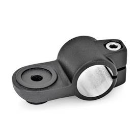GN 278 Swivel Clamp Connectors, Aluminum Type: MZ - With centering step<br />Finish: SW - Black, RAL 9005, textured finish