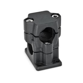 GN 141 Flanged Two-Way Connector Clamps, Multi Part Assembly Finish: SW - Black, RAL 9005, textured finish