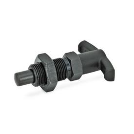 GN 817.4 Indexing Plungers with T-Handle Type: BK - without rest position, with lock nut