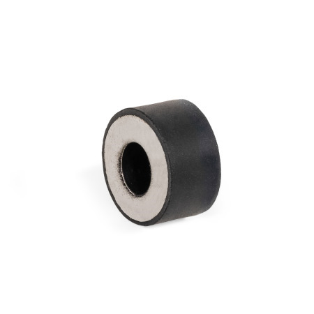 Amortiguadores de caucho GN 451: Acero inoxidable, con agujero pasante y chapa de cubierta en ambos lados