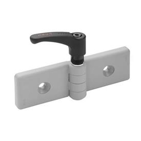 GN 159 Hinges for Profile Systems, Plastic Color: LG - Gray, matte finish<br />Identification no.: 2 - With safety hand levers