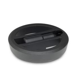 GN 924.7 Umleggriff-Handräder, Sicherheits-Umleggriff Farbe: SW - schwarz, RAL 9005, strukturmatt