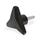 GN 533 Three-Lobed Knobs with Threaded Stud, Plastic, Threaded Stud Steel Color of the cover cap: DSW - Black, RAL 9005, matte finish