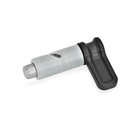 GN 712 Cam Action Indexing Plungers, Plunger Pin Protruded Type: A - Without rest position, without lock nut