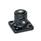 GN 162.8 Brida de conexión con placa base, aluminio,  con espárrago roscado Acabado: SW - negro, RAL 9005, acabado texturado