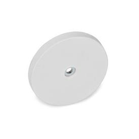 GN 51.4 Retaining Magnets with Bore, with Rubber Jacket Color: WS - White