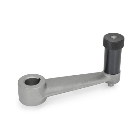 GN 558 Indexing Cranked Handles, Cast Iron Bore code: K - With keyway DIN 6885-2 P9