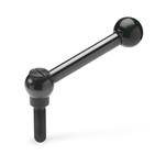 Adjustable Clamping Levers, with Threaded Stud, Steel
