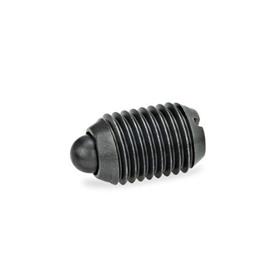 GN 615.1 Spring Plungers , Steel / Stainless Steel, with Bolt, with Slot Type: B - Steel, standard spring load