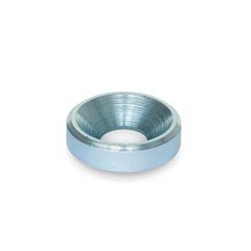 GN 6341 Washers, Steel Finish: ZB - Zinc plated, blue passivated<br />Type: B - With Bore for Countersunk Screw