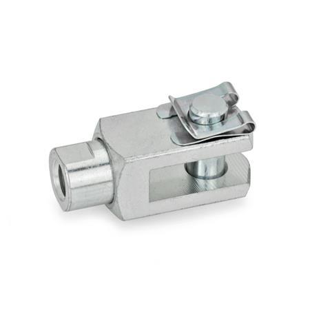 Cabezas de horquilla GN 751.1: Acero, con eje de giro