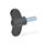 GN 633 Vis papillon, plastique, goujon fileté acier Couleur du capuchon: DSG - gris foncé, RAL 7021, finition mat