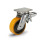 GN 22887 Heavy Duty Casters, Wheel Tread Polyurethane, Wheel Core Cast Iron, Heavy Version Bearing type: K - Ball bearing
Type (bracket): LF - Swivel bracket with mounting plate, with total lock brake
Coding: H - Heavy Version
Material (bracket): ST - Welded steel design