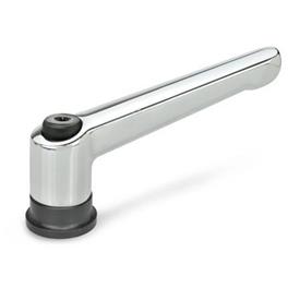GN 300.4 Adjustable Hand Levers, Zinc Die Casting, Insert Steel, with Internal Thread, with Increased Clamping Force Color: CR - Chrome plated