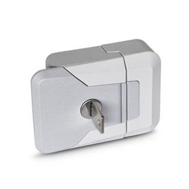 GN 936 Slam Latches, with and without Lock Type: SCL - Lockable (same lock)<br />Color: SR - Silver, RAL 9006, textured finish