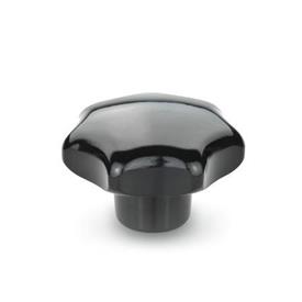 DIN 6336 Star Knobs, Plastic, Bushing Steel Material: KU - Plastic<br />Type: K - With tapped bushing