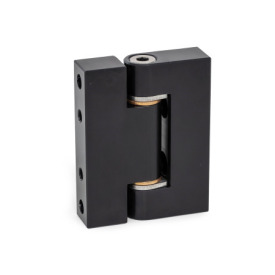 GN 7580 Precision Hinges, Hinge Leaf Aluminum, Bearing Bushings Bronze, Used as Joint Finish: ALS - Anodized black<br />Inner leaf type: C - Radial fastening with cylindrical recess<br />Outer leaf type: C - Radial fastening with cylindrical recess