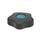 GN 5331 Sterngriffe, Kunststoff, Buchse Messing, niedrige Form, Abdeckkappe farbig Form: B - mit Abdeckkappe
Farbe der Abdeckkappe: DBL - blau, RAL 5024, matt