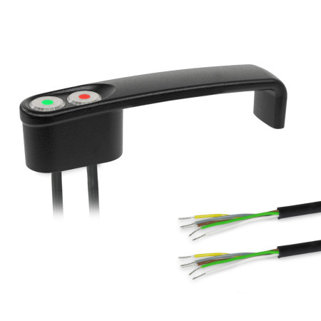 Maniglie a ponte per armadi GN 422: Lega di zinco pressofusa, con funzione di commutazione elettrica / con indicatore luminoso, con elementi funzionali 2