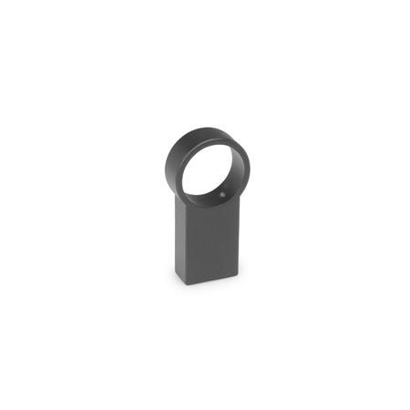 GN 333.9 Handle Legs for Tubular Handles, Zinc Die Casting Finish: SW - Black, RAL 9005, textured finish