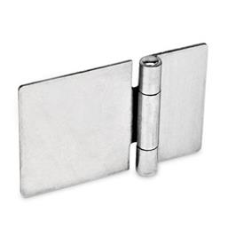 GN 136 Stainless Steel Sheet Metal Hinges, Horizontally Elongated Material: NI - Stainless steel<br />Type: A - Without bores