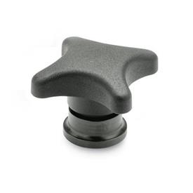 GN 6335.9 Hand Knobs, Plastic, Bushing Steel, with Increased Clamping Force 
