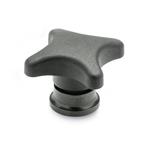 Hand Knobs, Plastic, Bushing Steel, with Increased Clamping Force