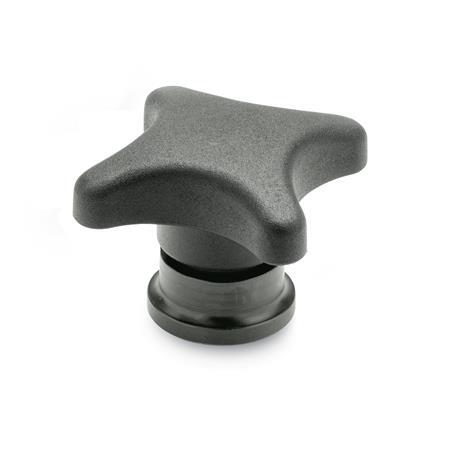 GN 6335.9 Hand Knobs, Plastic, Bushing Steel, with Increased Clamping Force 