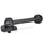 GN 918.1 Clamping Bolts, Steel, Upward Clamping, with Threaded Bolt Type: GV - With ball lever, straight (serration)
Clamping direction: R - By clockwise rotation (drawn version)