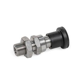 GN 824 Indexing Plungers, Stainless Steel, with Chamfered Pin, with and without Rest Position Type: CK - With rest position, with lock nut