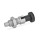 GN 717 Doigts d'indexage, inox, avec bouton, avec et sans position de repos Type: CK - avec position de repos + contre-écrou
Matériau: NI - Inox