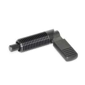 GN 721.1 Cam Action Indexing Plungers, Steel, with Locking Function Type: LB - Left-hand lock, with plastic cap