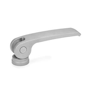 GN 927.7 Clamping Levers with Eccentrical Cam, Stainless Steel, with Internal Thread Type: B - Stainless steel contact plate without setting nut