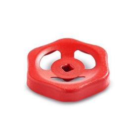 GN 227.6 Handwheels, Pressed Steel, for Valves Finish: RT - Red, RAL 3000, matte finish