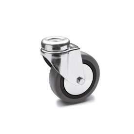 GN 22870 Light Duty Casters, Wheel Tread Rubber, Wheel Core Polypropylene, Light Version Bearing type: G - Friction bearing<br />Type (bracket): R - Swivel bracket with center hole<br />Coding: L - Light version