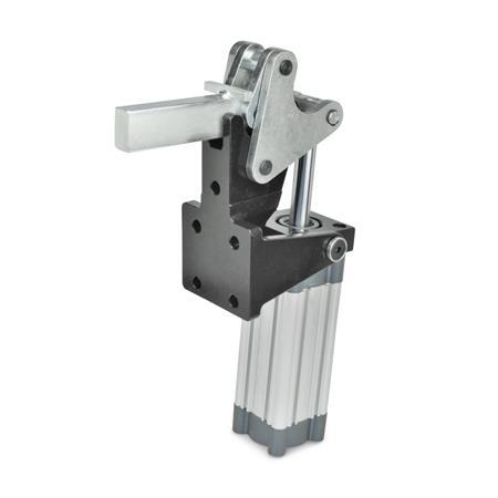 GN 863 Toggle Clamps, Steel, Pneumatic, Heavy Duty, with Magnetic Piston 