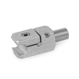 GN 476.2 Rail T-Mounting Clamps, Aluminum, Splittable Type: W - With stud<br />Finish: MT - Matte finish, tumbled