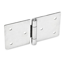 GN 136 Sheet Metal Hinges, Stainless Steel, Horizontally Elongated Material: A4 - AISI 316<br />Type: B - With through-holes<br />Bildvarianten: l1 (e) - on one side elongated