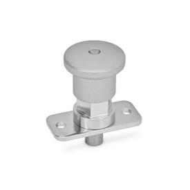 GN 822.9 Stainless Steel Mini Indexing Plungers, with and without Rest Position Type: BN - without rest position, with Stainless Steel knob