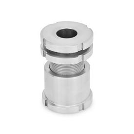 GN 350 Stainless Steel Leveling Sets, Long Version Material: NI - Stainless steel<br />Type: AK - With lock nut